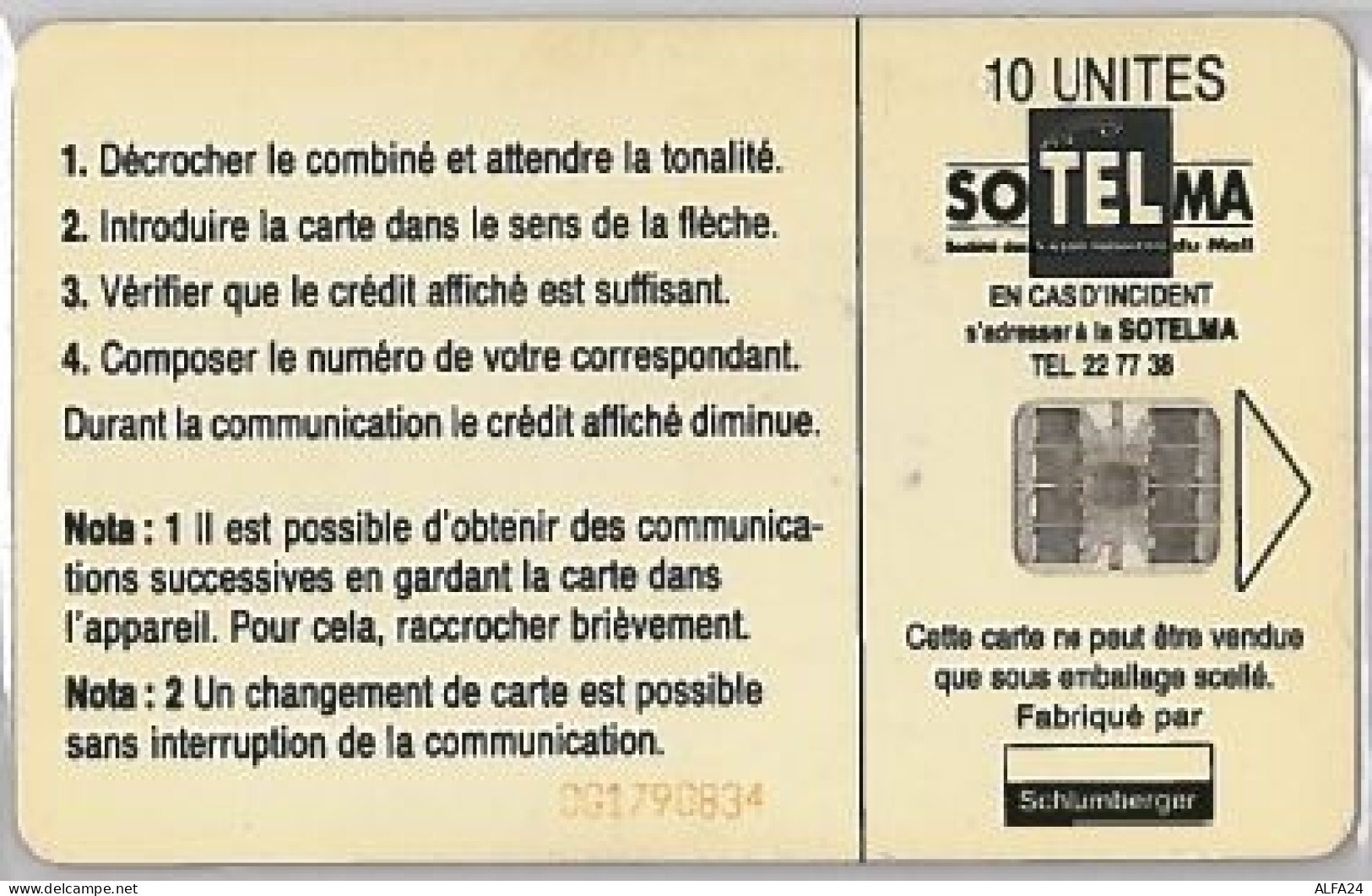 PHONE CARD -MALI (E41.31.4 - Mali