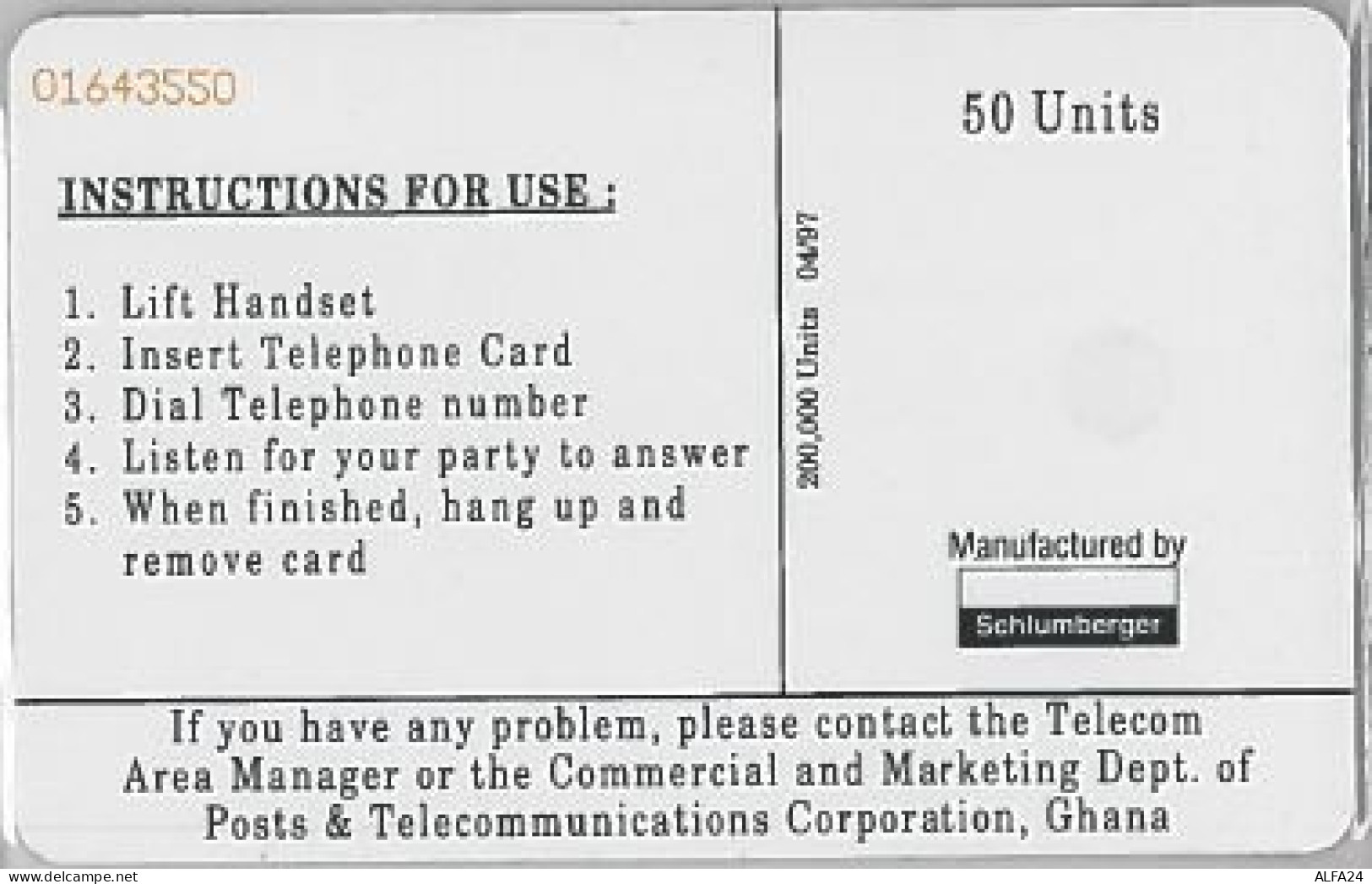 PHONE CARD -GHANA (E41.30.7 - Gabun