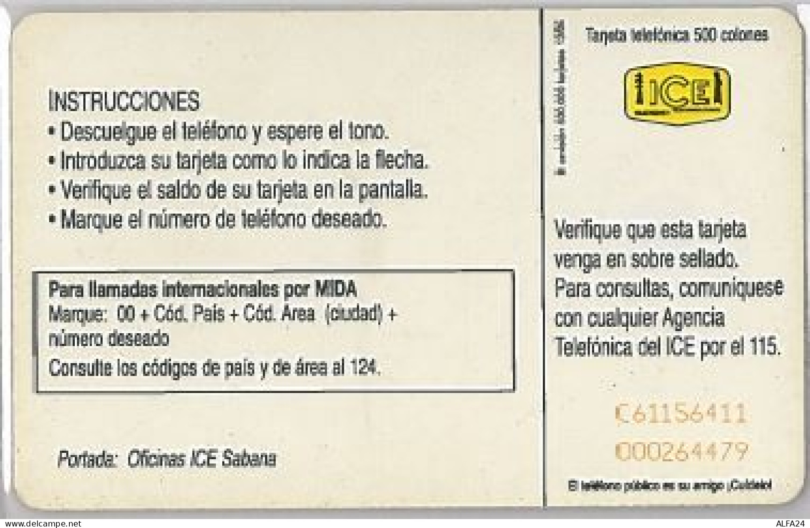 PHONE CARD - COSTA RICA (E41.25.4 - Costa Rica