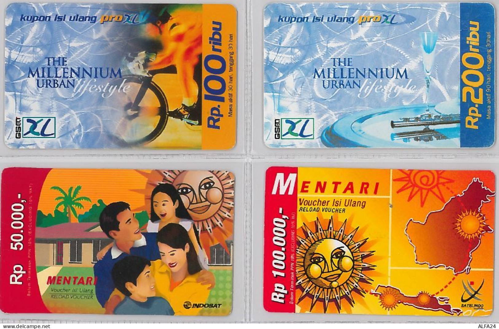 LOT 4 PREPAID PHONE CARD- INDONESIA (E39.58.1 - Indonesien