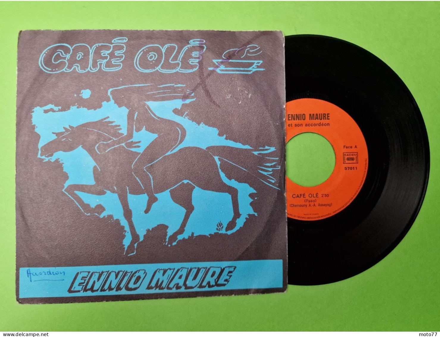 90/ Disque Vinyle 45 Tours - ENNIO MAURE - Café Olé & Senorita - Etat D'usage - Vers Année 1970 - Soul - R&B