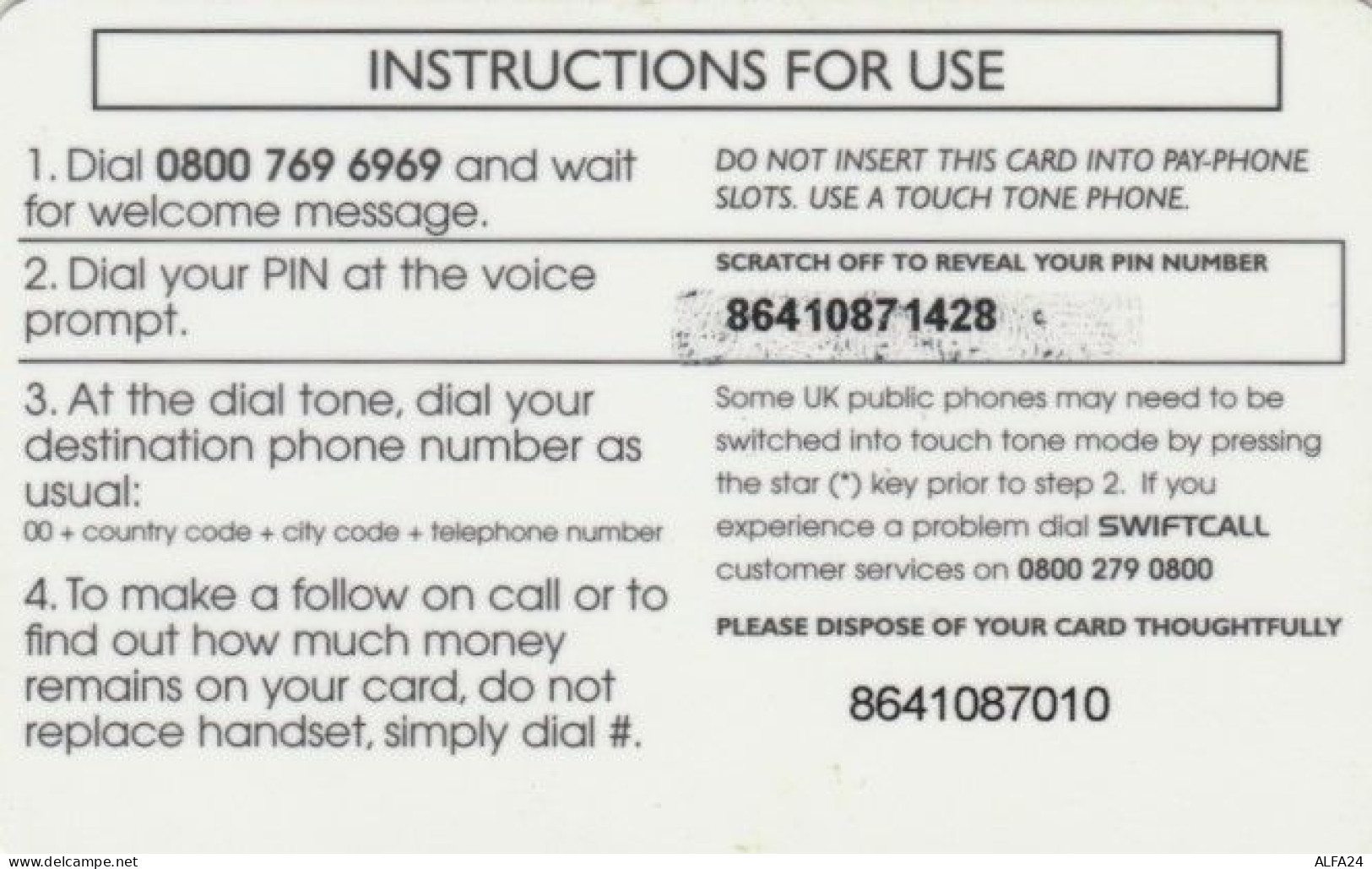 PREPAID PHONE CARD REGNO UNITO (PK214 - BT Allgemein (Prepaid)