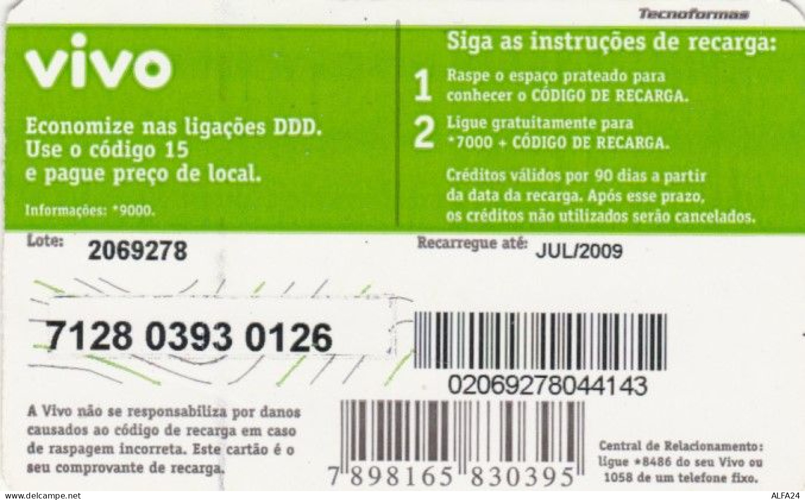 PREPAID PHONE CARD BRASILE (PK1636 - Brésil