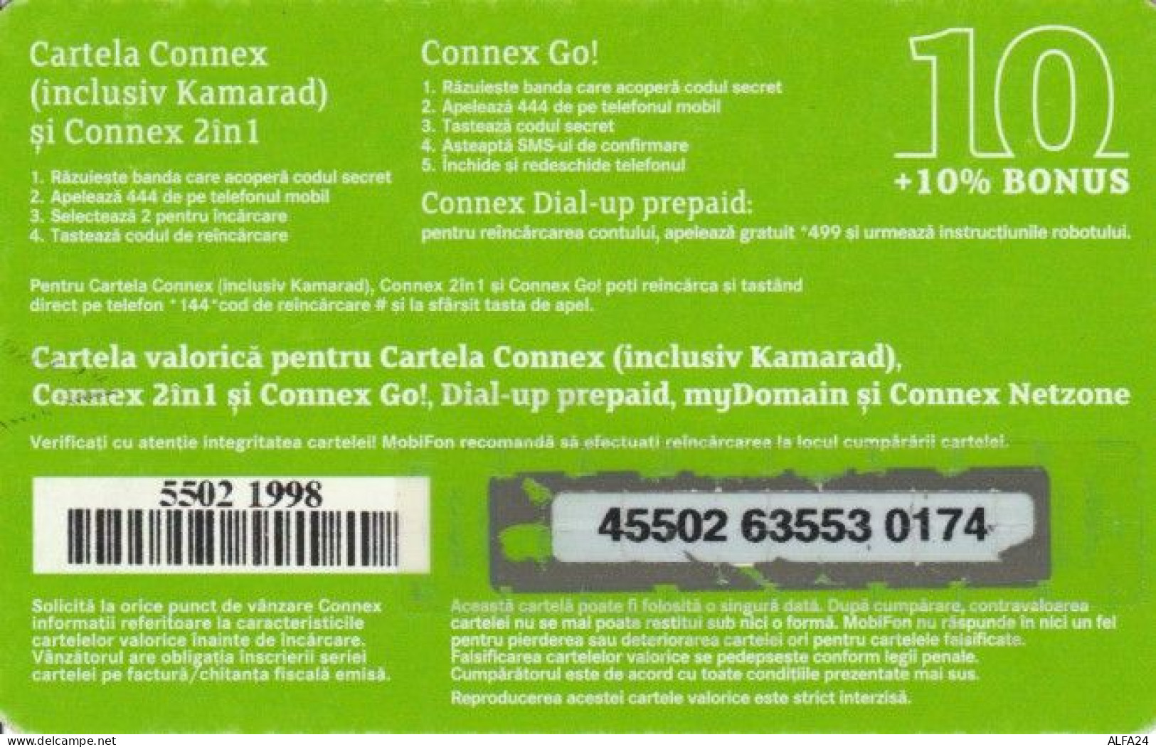 PREPAID PHONE CARD ROMANIA-CONNEX (PK1615 - Romania