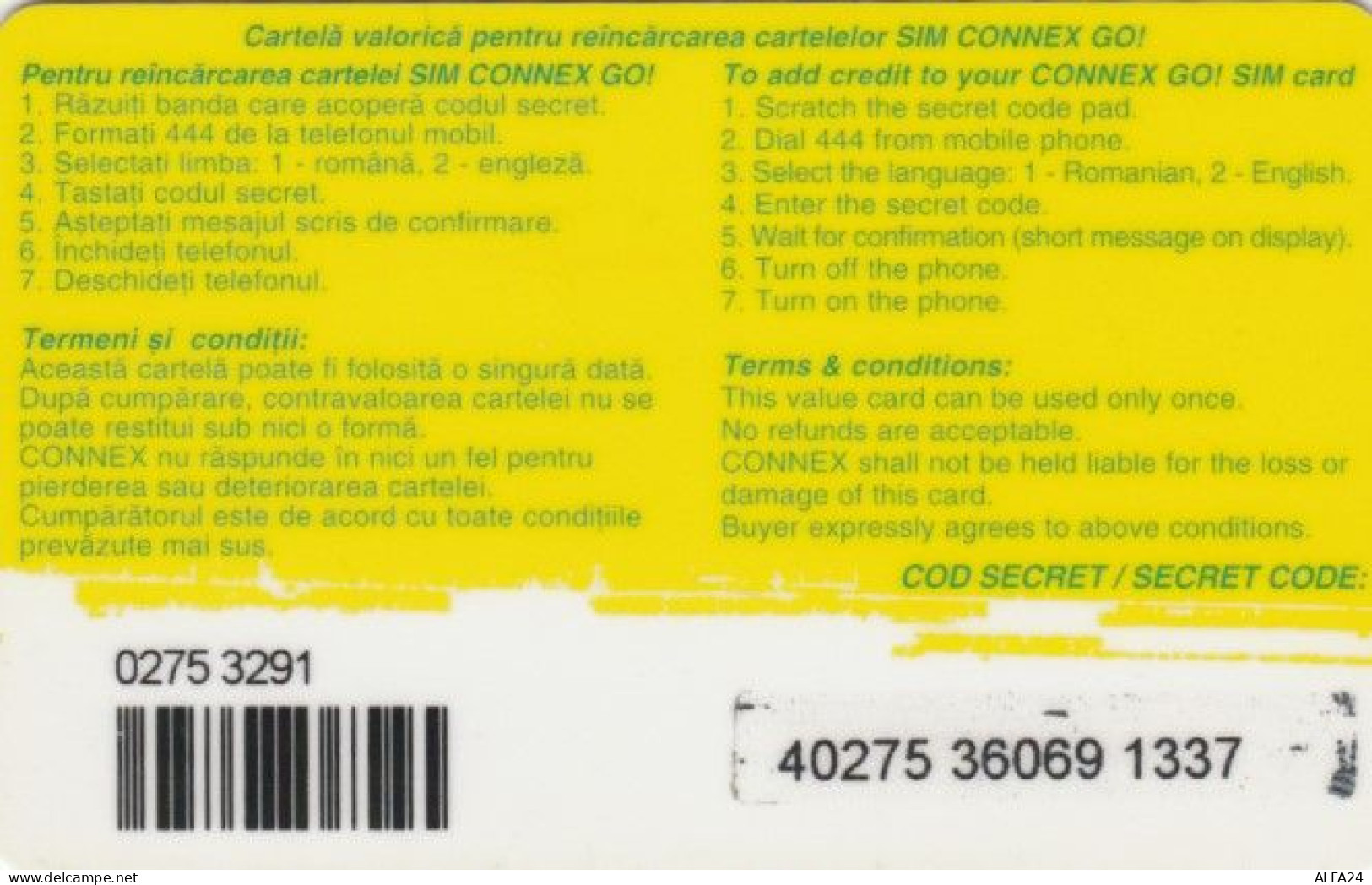 PREPAID PHONE CARD ROMANIA-CONNEX (PK1596 - Romania