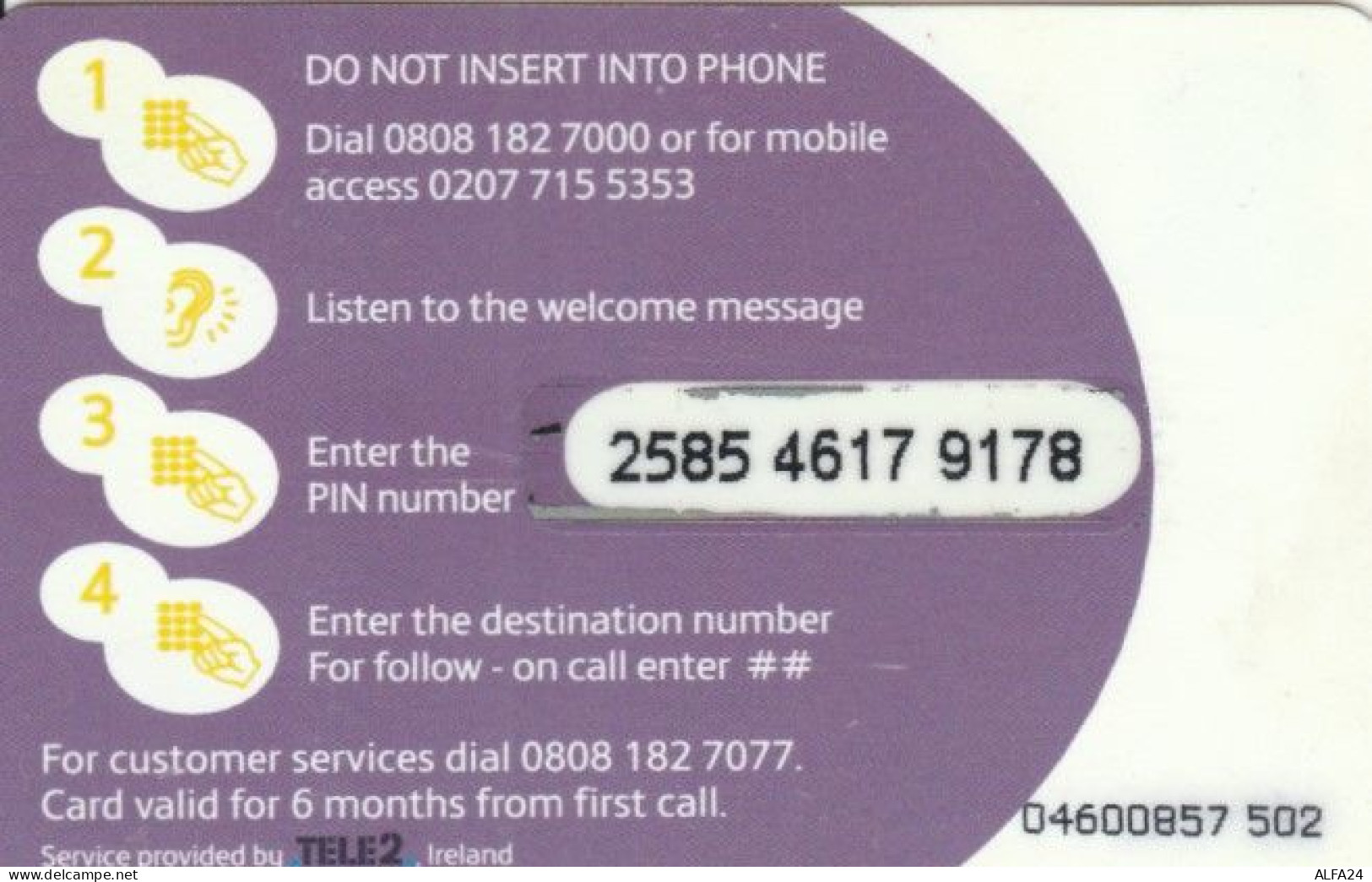 PREPAID PHONE CARD REGNO UNITO  (PK1103 - BT Kaarten Voor Hele Wereld (Vooraf Betaald)