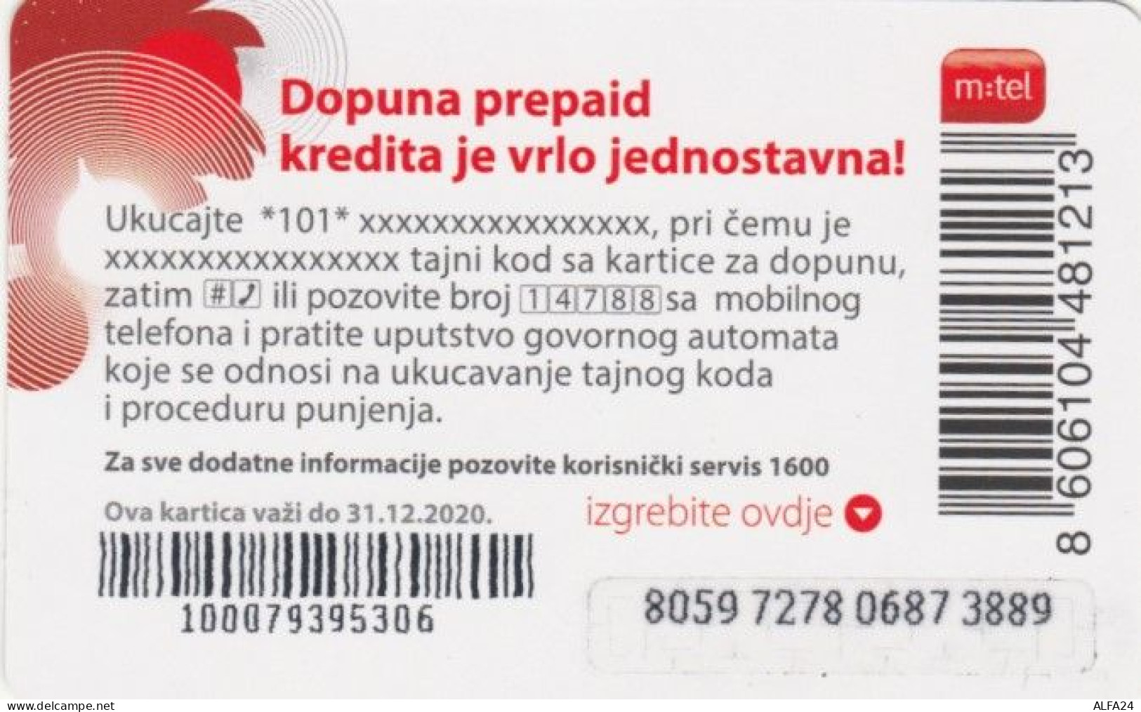 PREPAID PHONE CARD BOSNIA HERZEGOVINA (PK1936 - Bosnie