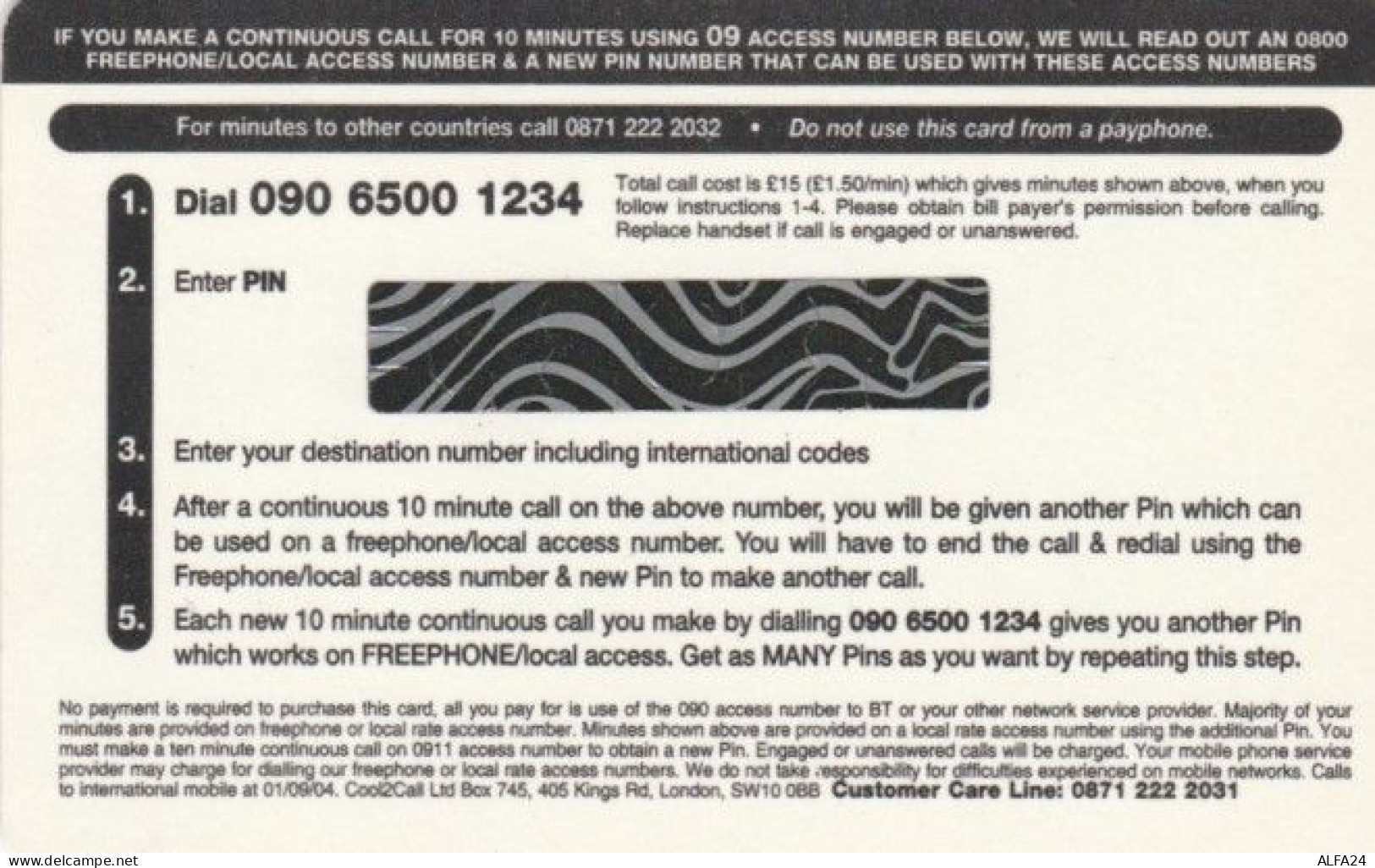 PREPAID PHONE CARD REGNO UNITO  (PK1326 - BT Kaarten Voor Hele Wereld (Vooraf Betaald)