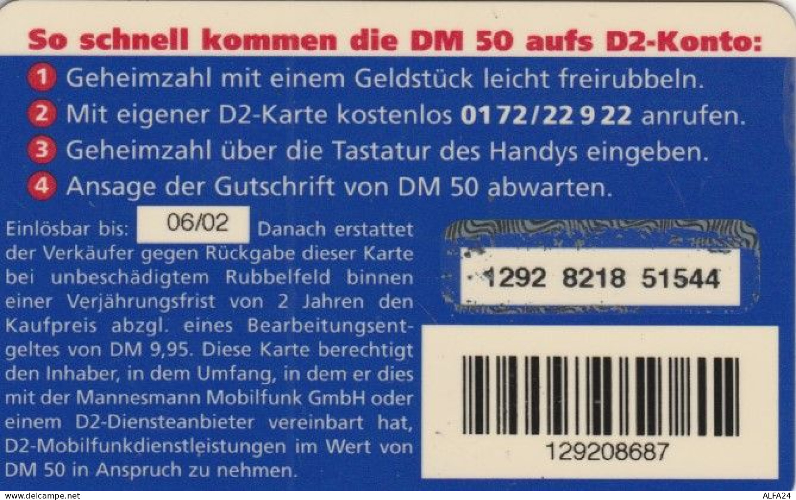 PREPAID PHONE CARD GERMANIA (PK1315 - GSM, Voorafbetaald & Herlaadbare Kaarten