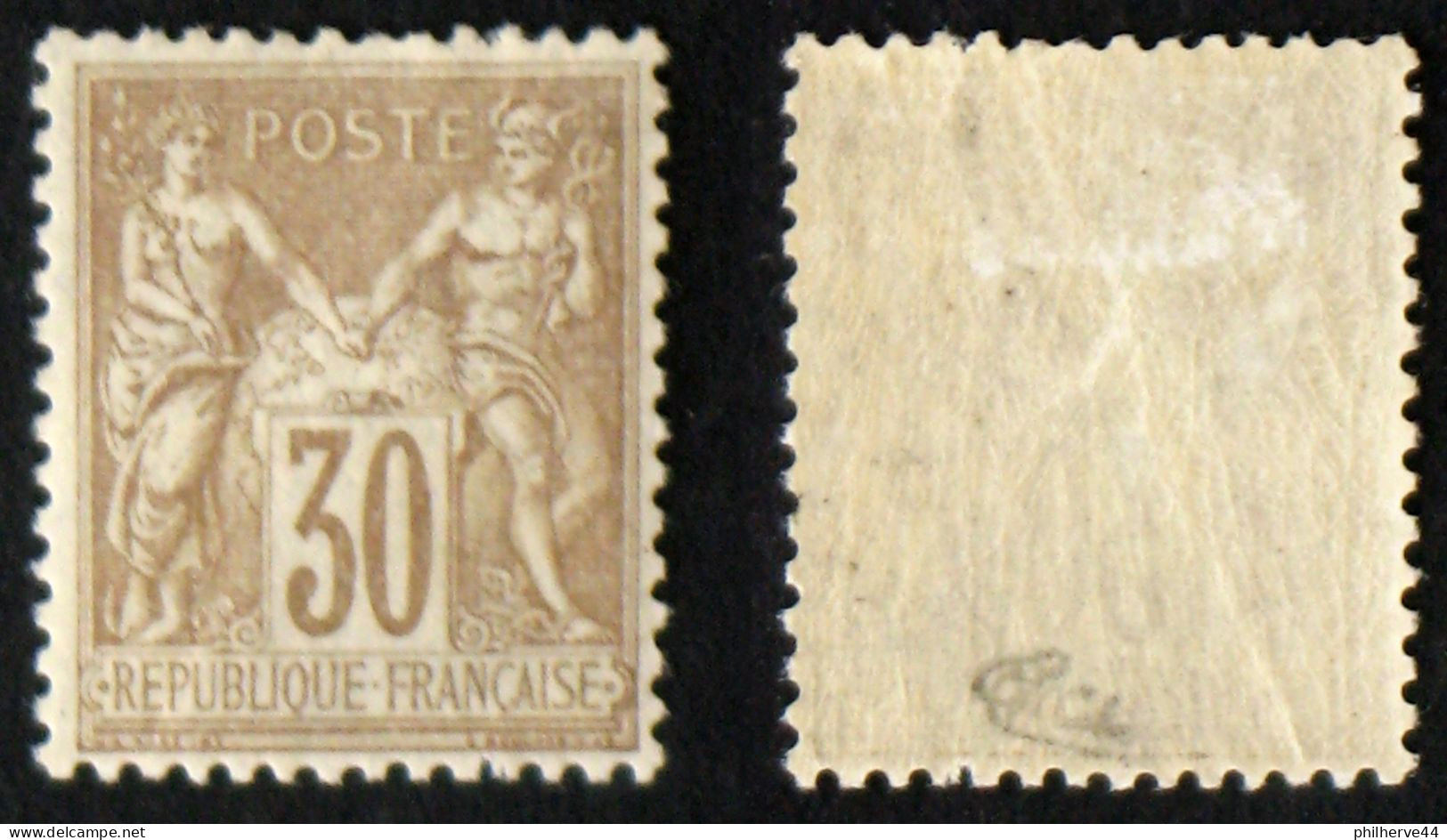 N° 80 30c Brun-jaune SAGE Neuf N* TB Cote 120€ Signé Calves - 1876-1898 Sage (Tipo II)