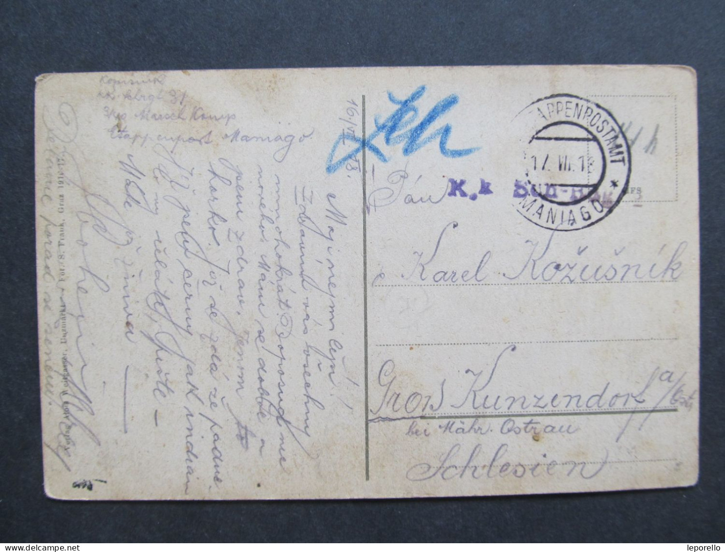 AK UNZMARKT B. Judenburg 1918 Feldpost  // D*57498 - Judenburg