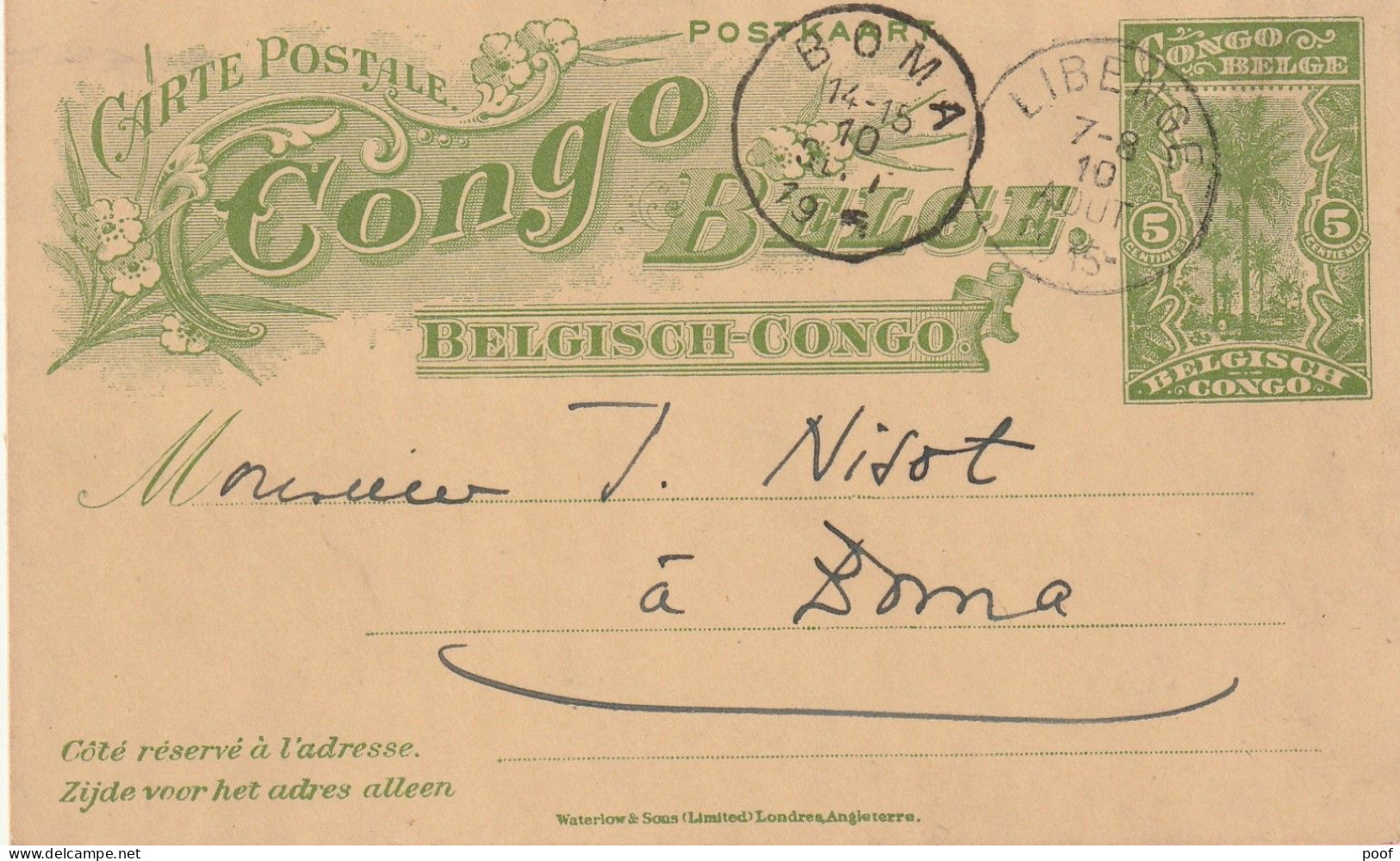 Congo-Belge : Carte Postale  ---- 1915 - Brieven En Documenten