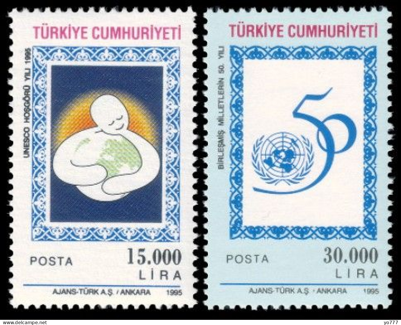 (3061-62) 50th ANNIVERSARY OF THE UNITED NATIONS (Tolerance Year Of UNESCO) MNH** - Neufs