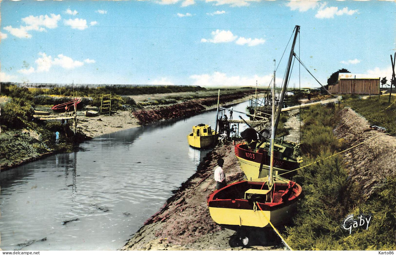 Bourgneuf En Retz * Le Port * Bateaux De Pêche Et Pêcheurs * éditeur Gaby Artaud N°19 - Bourgneuf-en-Retz