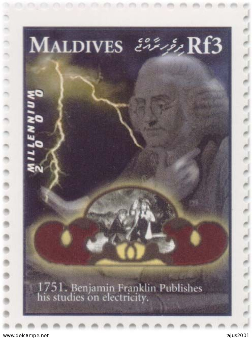 Benjamin Franklin, St. John Lodge, Mathematics, Physics, Energies Electricity, Freemasonry Urinary Catheter MNH Maldives - Elektriciteit