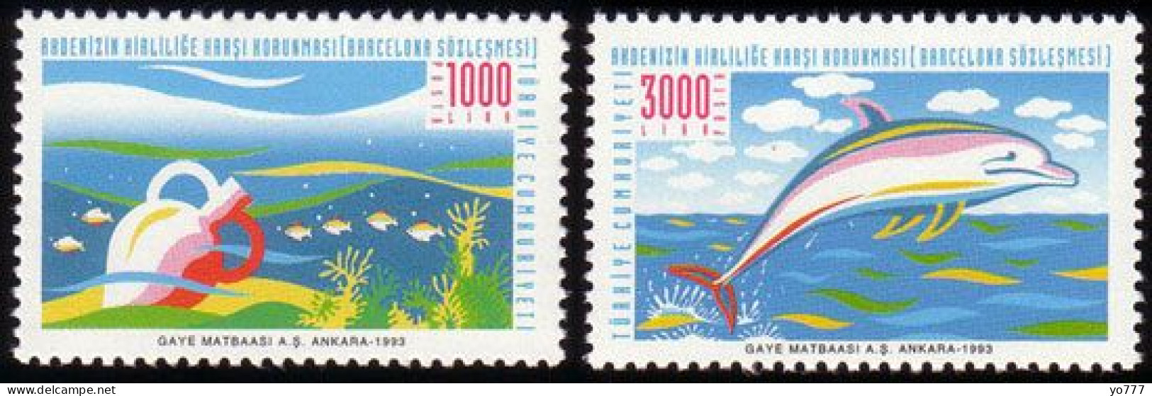 (3002-03) Protection Of Mediterranean Sea Against Pollution Dolphin Set MNH** - Nuevos