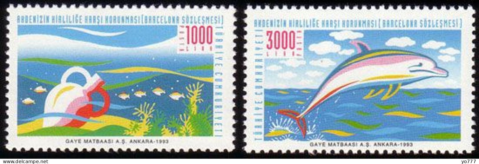 (3002-03) Protection Of Mediterranean Sea Against Pollution Dolphin Set MNH** - Ungebraucht