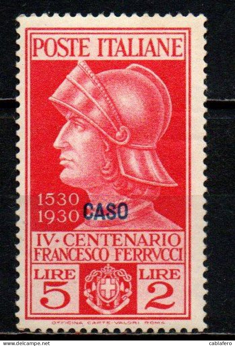 COLONIE ITALIANE - CASO - 1930 - FERRUCCI - 5+2 LIRE - MNH - Egeo (Caso)