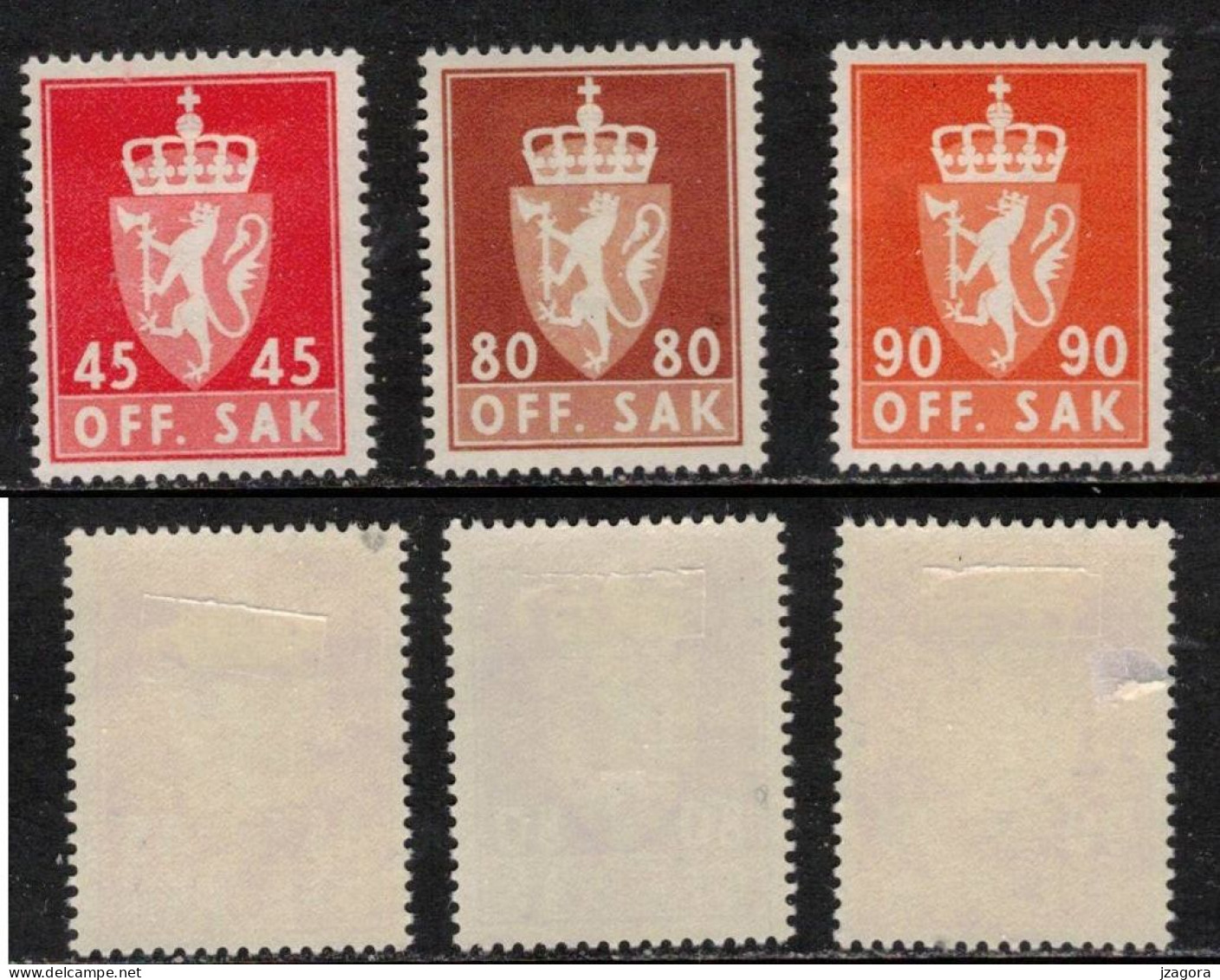 NORWAY NORGE NORWEGEN NORVÈGE 1958 DIENSTMARKEN OFFICIALS OFF.SAK. MH(*) MI D71 76 81 82  SC O73 78 79 WAPPEN - Oficiales