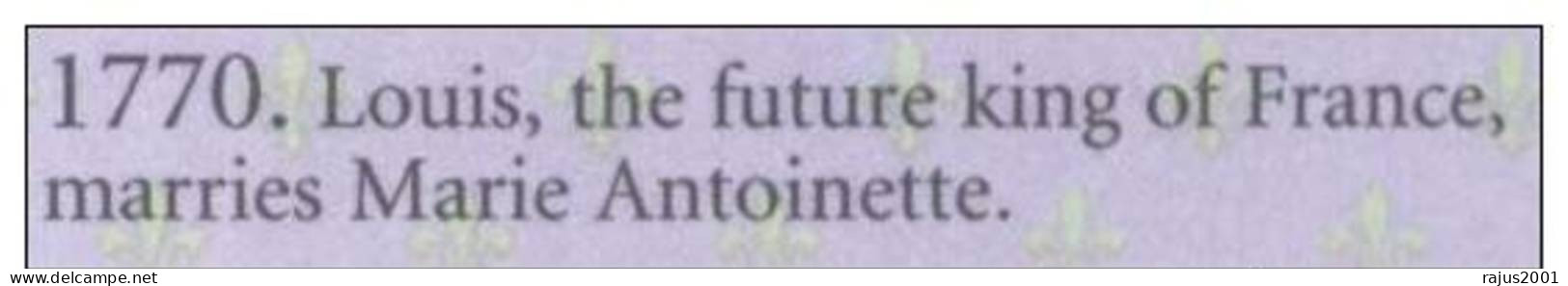 Louis The Future King Of France Marries Marie Antoinette,  French Revolution, History, Royal, MNH Maldives - French Revolution