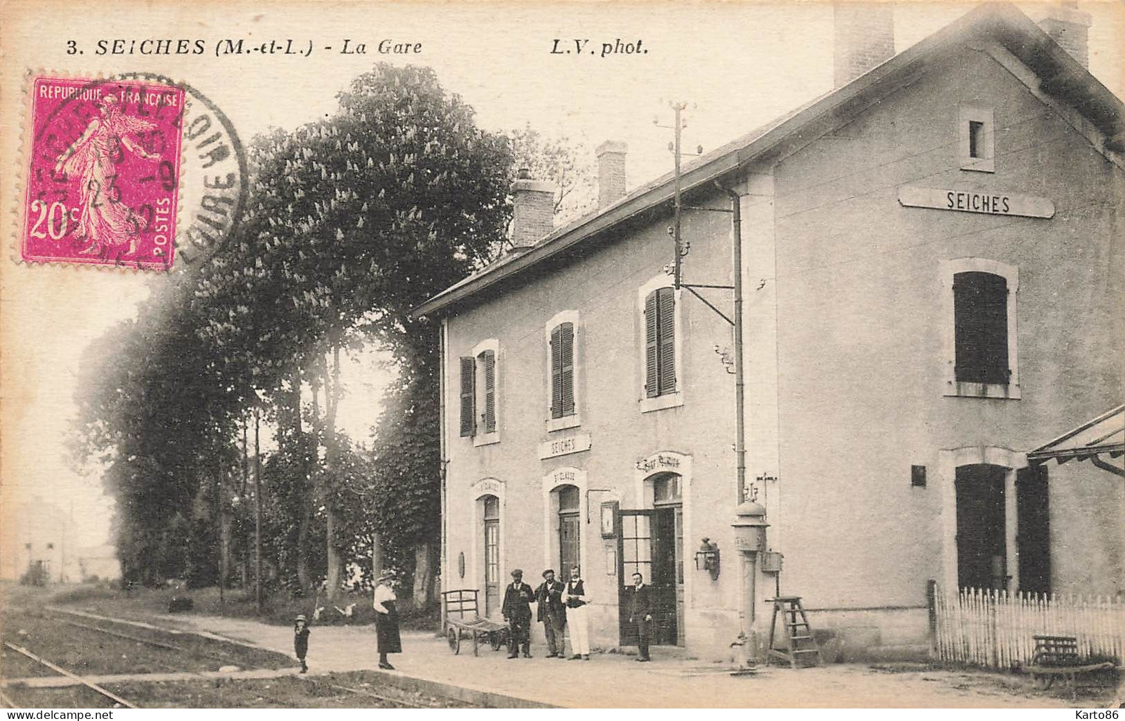 Seiches Sur Le Loir * La Gare * Ligne Chemin De Fer Maine Et Loire * Villageois - Seiches Sur Le Loir