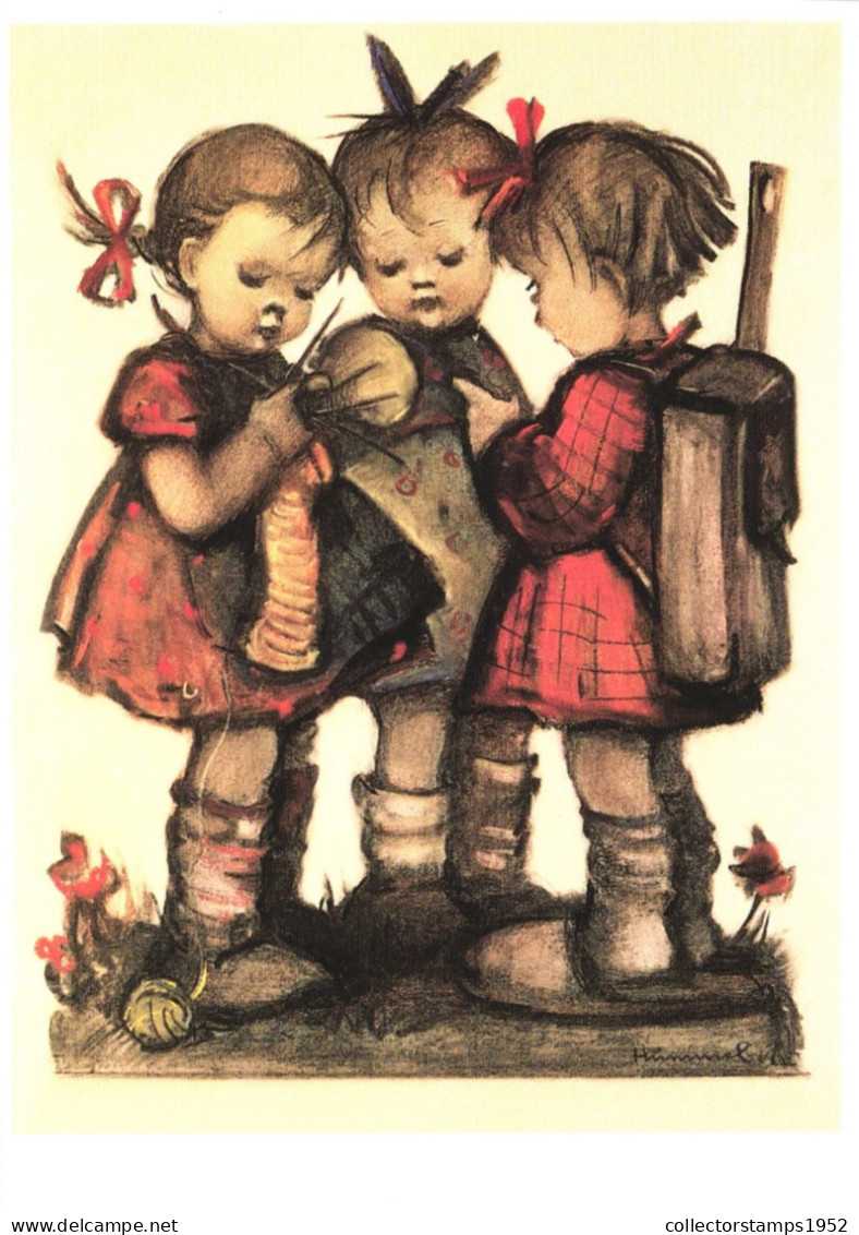 ILLUSTRATION, M.I. HUMMEL, SCHOOL GIRLS, NR. 62.1197, SIGNED, POSTCARD - Hummel