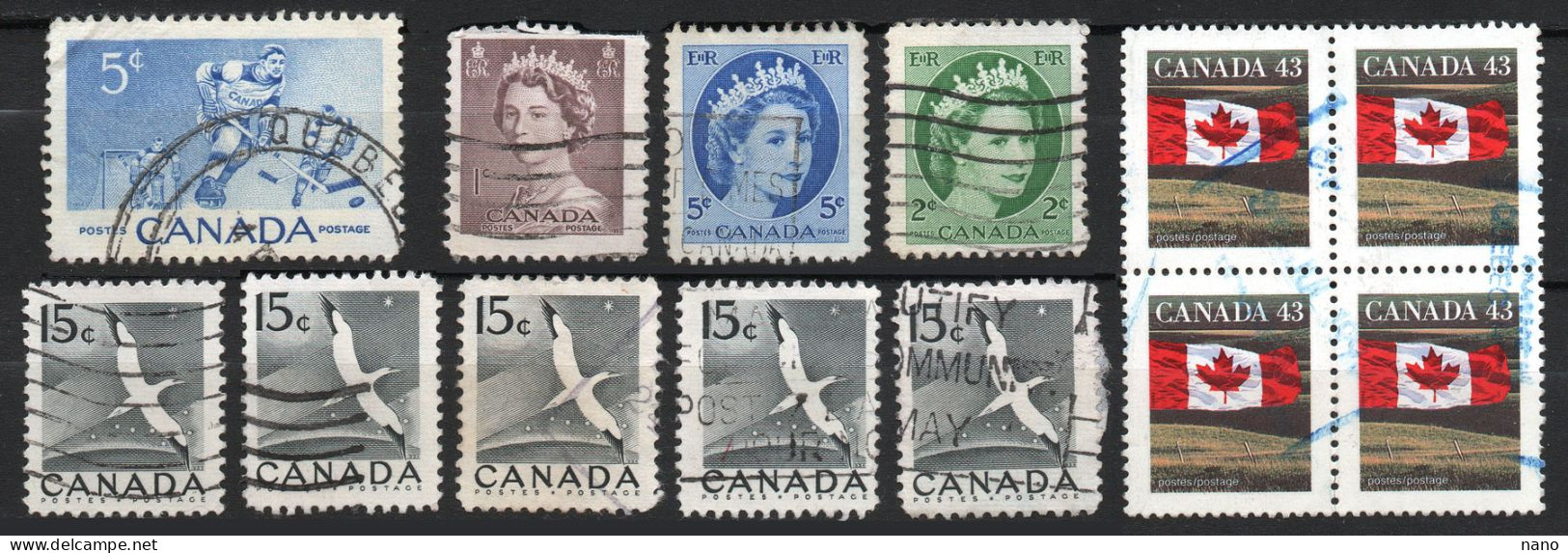 Canada - 9 Timbres + 1 Bloc De 4 - Différentes Périodes - Other & Unclassified