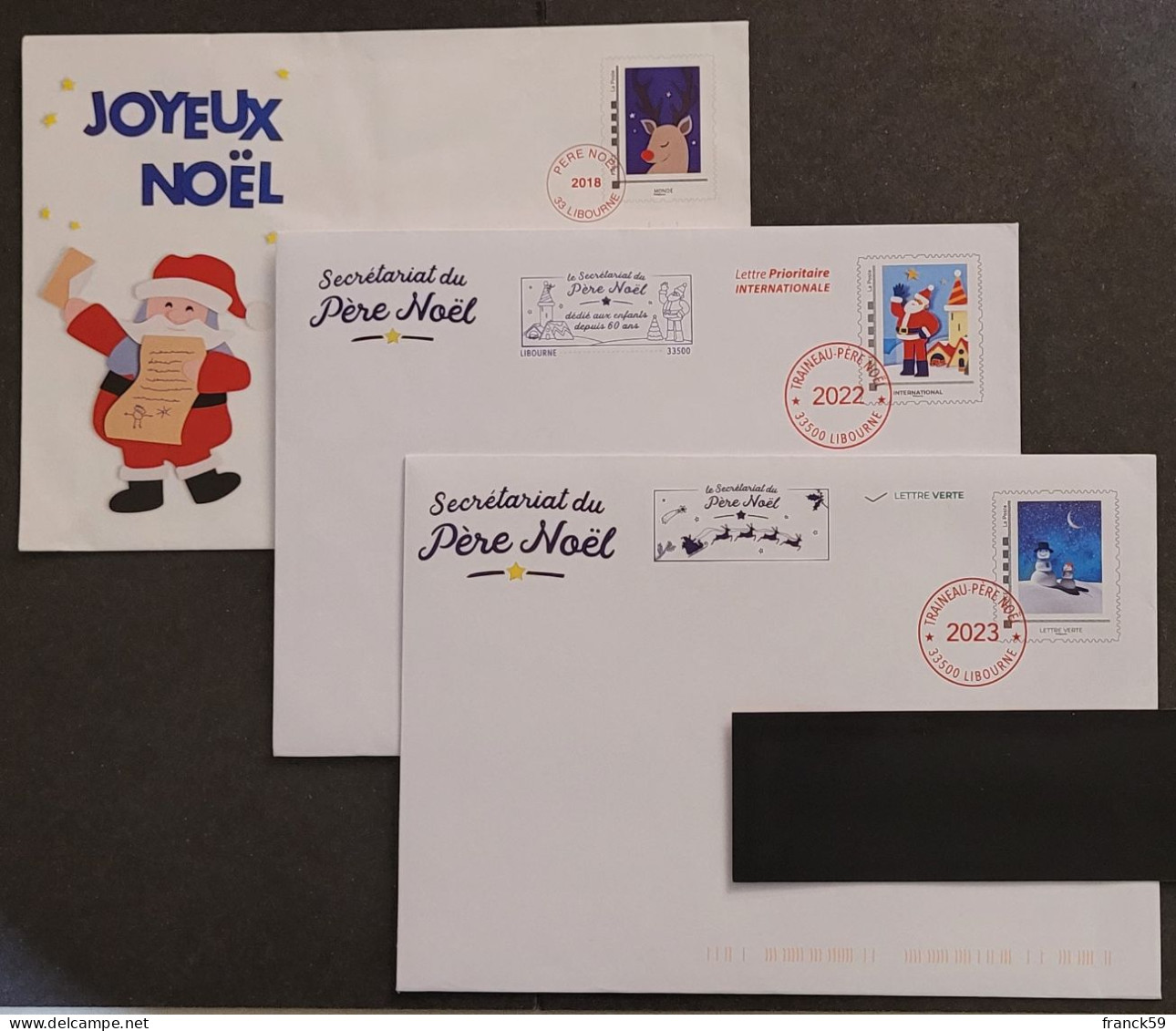 PAP "PERE NOEL 2018 + 2022 + 2023" ENVELOPPES NON OUVERTES - MONTIMBRAMOI - Prêts-à-poster:Stamped On Demand & Semi-official Overprinting (1995-...)