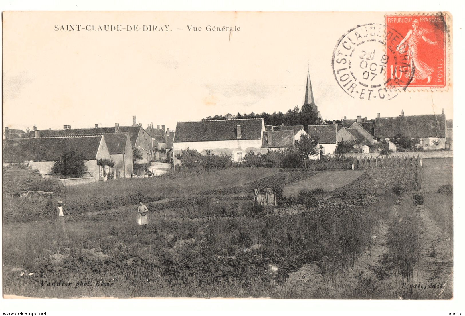 CPA-41- SAINT CLAUDE DE DIRAY  VUE GENERALE- BE-Attention!!!:Destination: MONCAY -TONKIN -Arrivée 4 NOV1907 - Sonstige & Ohne Zuordnung