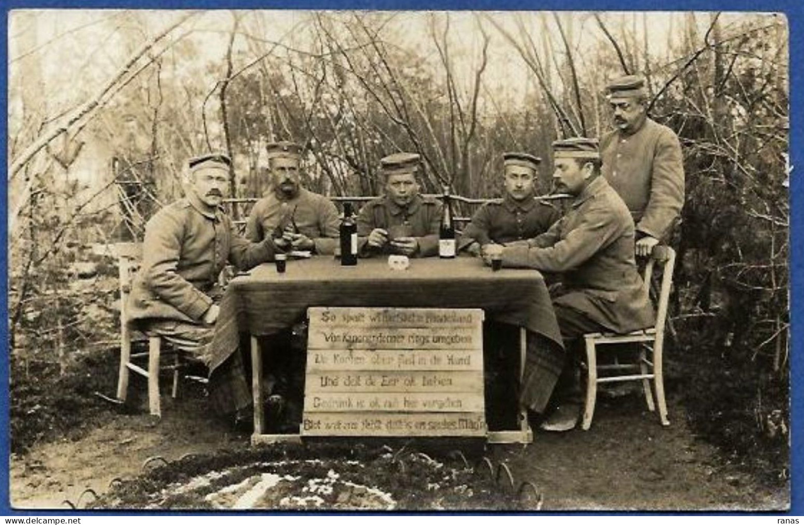 CPA Militaire Militaria Jeu De Cartes Carte à Jouer Carte Photo RPPC Circulé - Cartes à Jouer