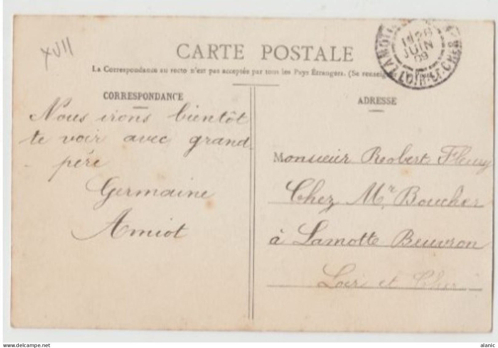 CPA-41 - VINEUIL - AVENUE DE LA MAIRIE- Défilé Militaire - Cavalier   Animée -Circulée 1909-TBE - Sonstige & Ohne Zuordnung