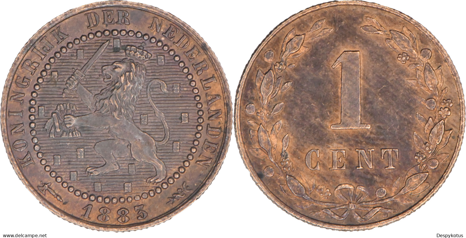 Pays-Bas - 1883 - 1 Cent - Guillaume III - 17-221 - 1849-1890: Willem III.