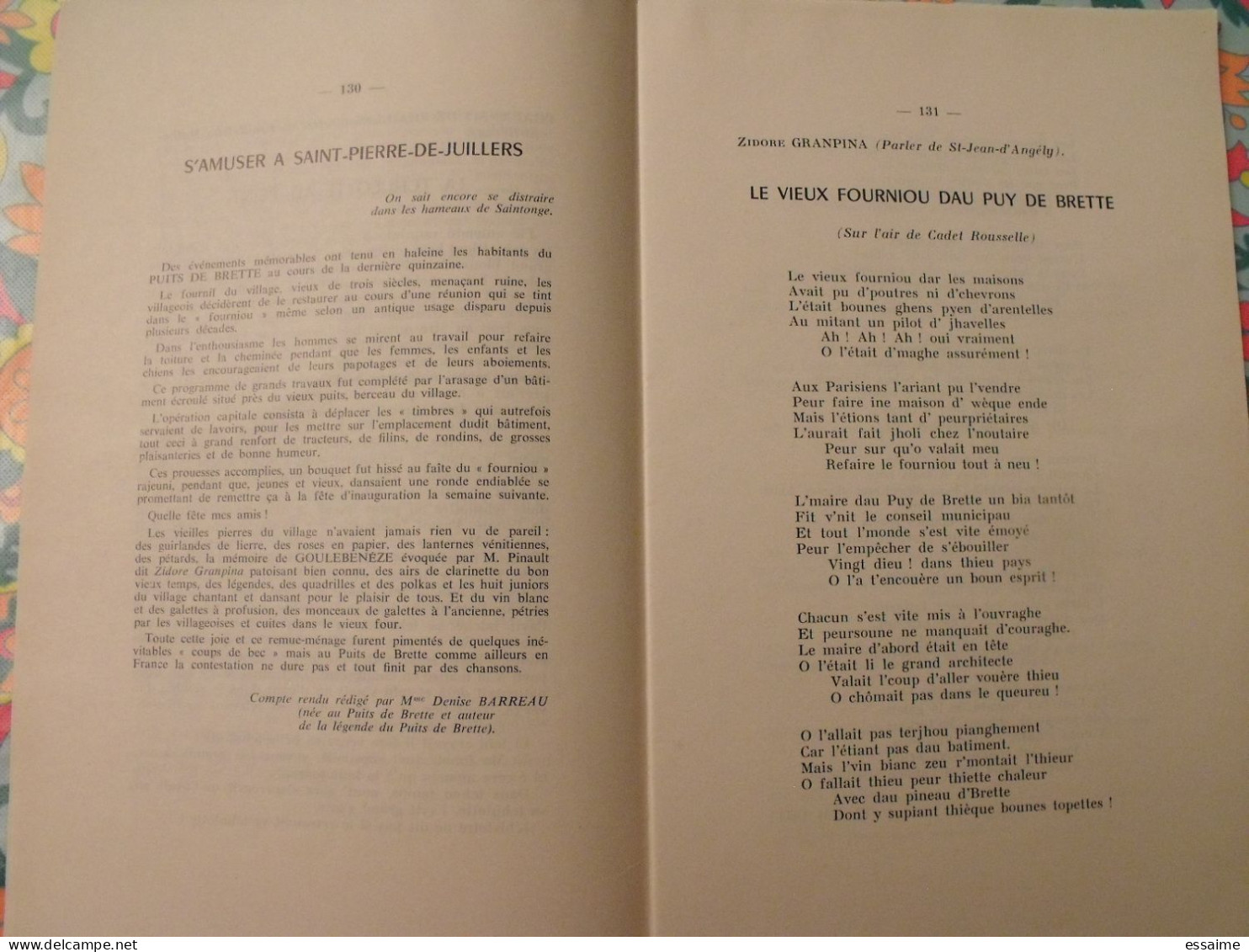 société d'études folkloriques du centre-ouest; tome XIV, 6° lvraison, n° 101. 1980. Aguiaine Subiet