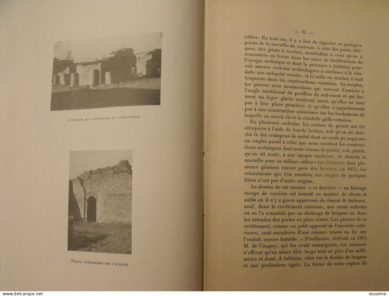 Les ruines gallo-romaines de Jublains. Mayenne. Laurain. Goupil, Laval, 1958