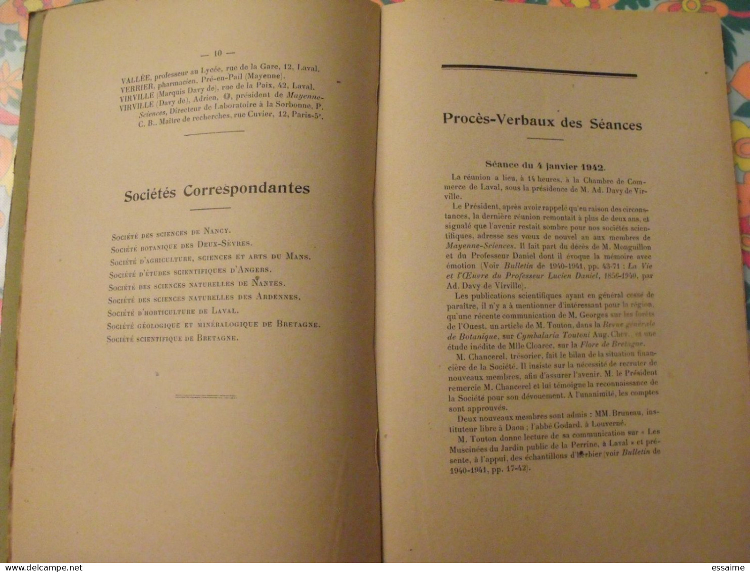 Bulletin De Mayenne-Sciences. Année 1942-1943. Goupil, Laval, 1943 - Pays De Loire