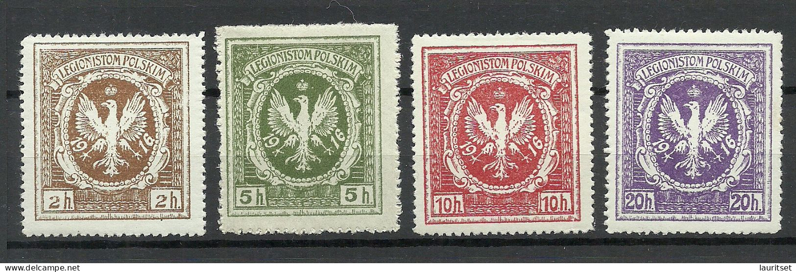 POLEN Poland 1916 Legionistam Polskim Für Polnische Legionäre Legion, 4 Stamps * - Unused Stamps