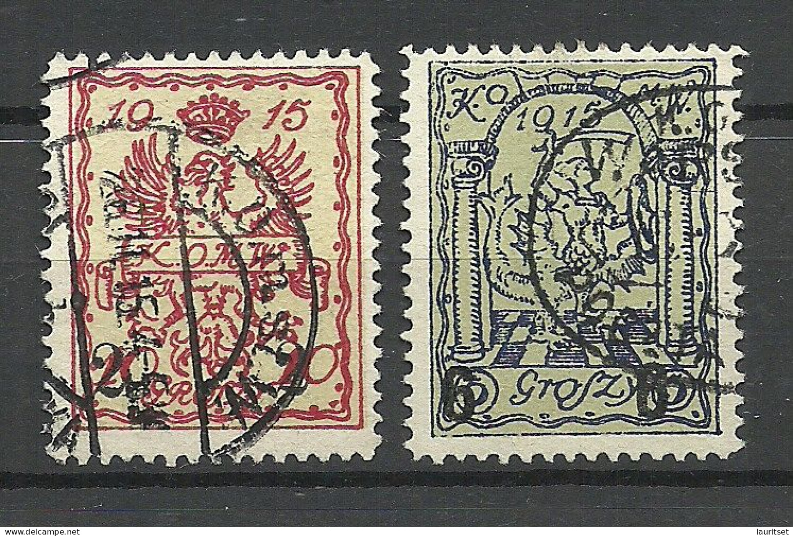 POLEN Poland 1915 Stadtpost Warschau Michel 5 - 6 O - Usados