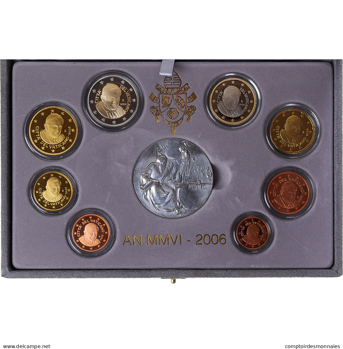 Vatican, Euro-Set, 2006, Rome, VATICAN COFFRET 8 Monnaies -1 Médaille.BE, FDC - Vaticaanstad