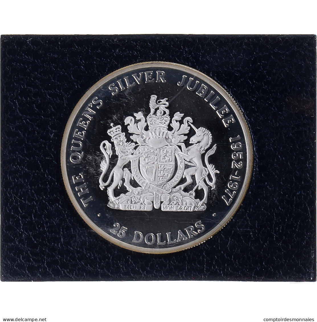 Monnaie, Îles Caïmans, 25 Dollars, 1977, British Royal Mint, FDC, Argent - Iles Caïmans