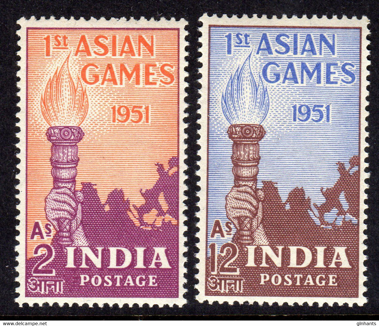 INDIA - 1951 FIRST ASIAN GAMES SET (2V) FINE MNH ** SG 335-336 - Nuevos