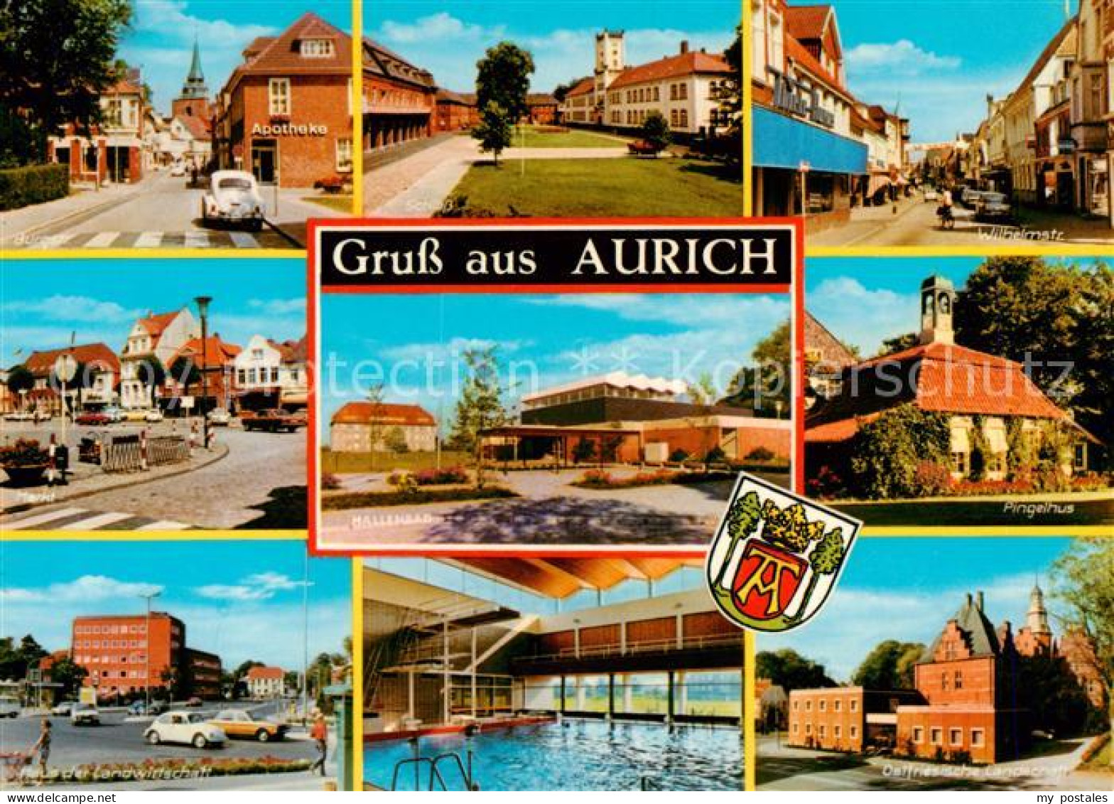 73864558 Aurich Ostfriesland Burgstrasse Schloss Wilhelmstr Markt Hallenbad Ping - Aurich