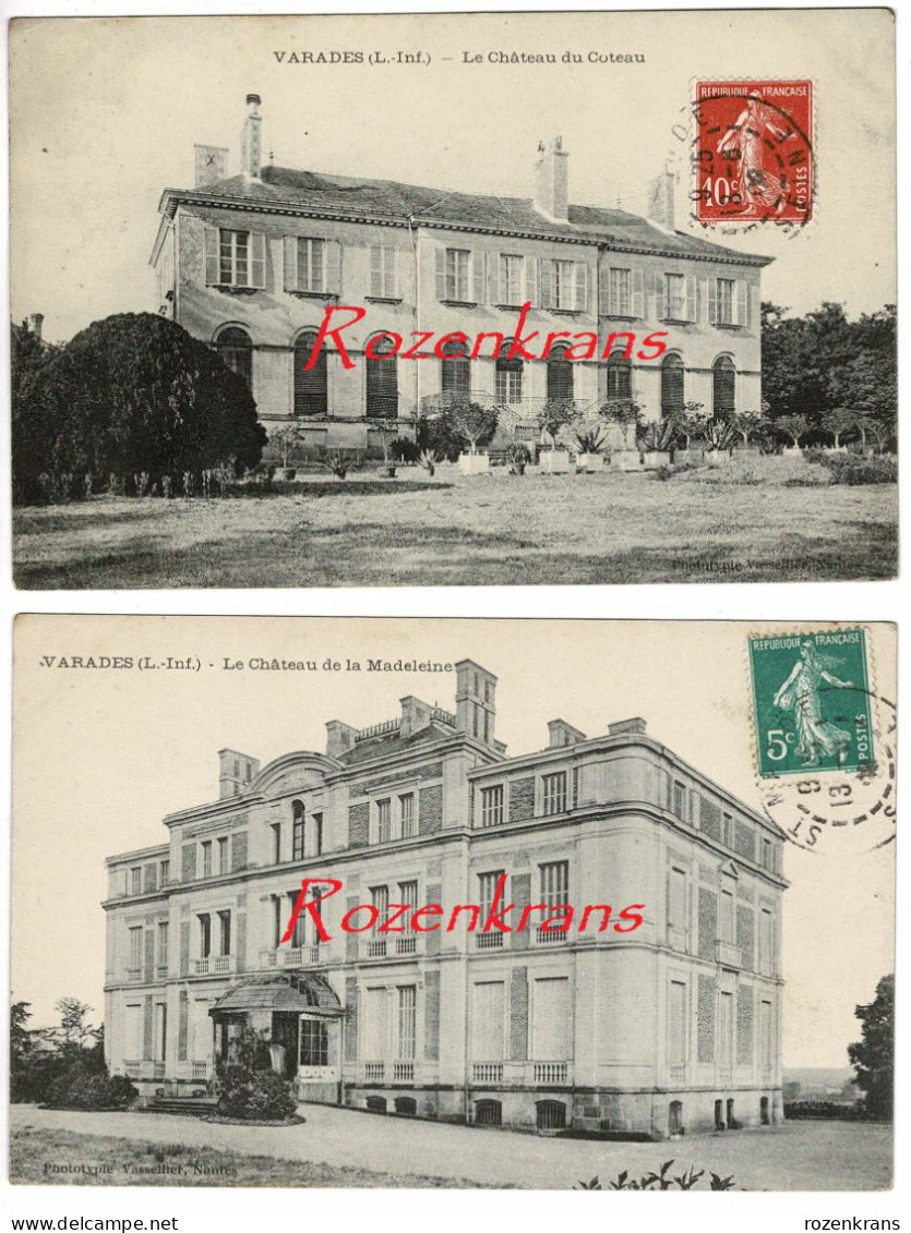 Lot 2 X CPA Cartes Postales VARADES (44 - Loire Atlantique) - Le Château De La MADELEINE Et Du Coteau FRANCE Frankrijk - Varades