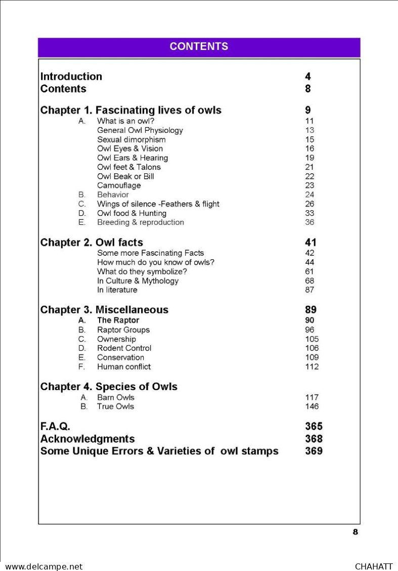 OWLS - RAPTORS- BIRDS OF PREY-"THE PARLIAMENT" - GALLERY OF OWLS ON STAMPS- EBOOK-PDF- DOWNLOADABLE-372 PAGES - Vie Sauvage