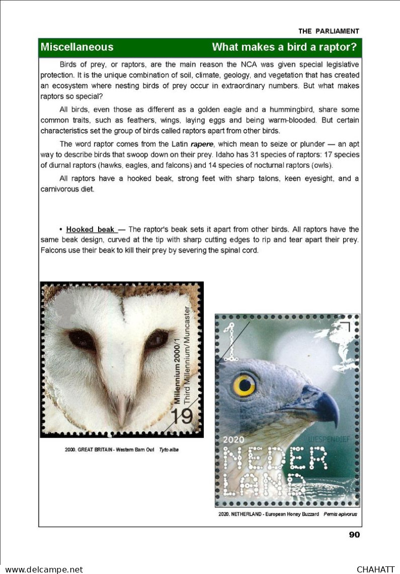 OWLS - RAPTORS- BIRDS OF PREY-"THE PARLIAMENT" - GALLERY OF OWLS ON STAMPS- EBOOK-PDF- DOWNLOADABLE-372 PAGES