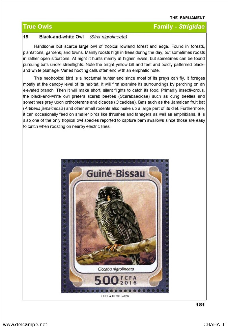 OWLS - RAPTORS- BIRDS OF PREY-"THE PARLIAMENT" - GALLERY OF OWLS ON STAMPS- EBOOK-PDF- DOWNLOADABLE-372 PAGES