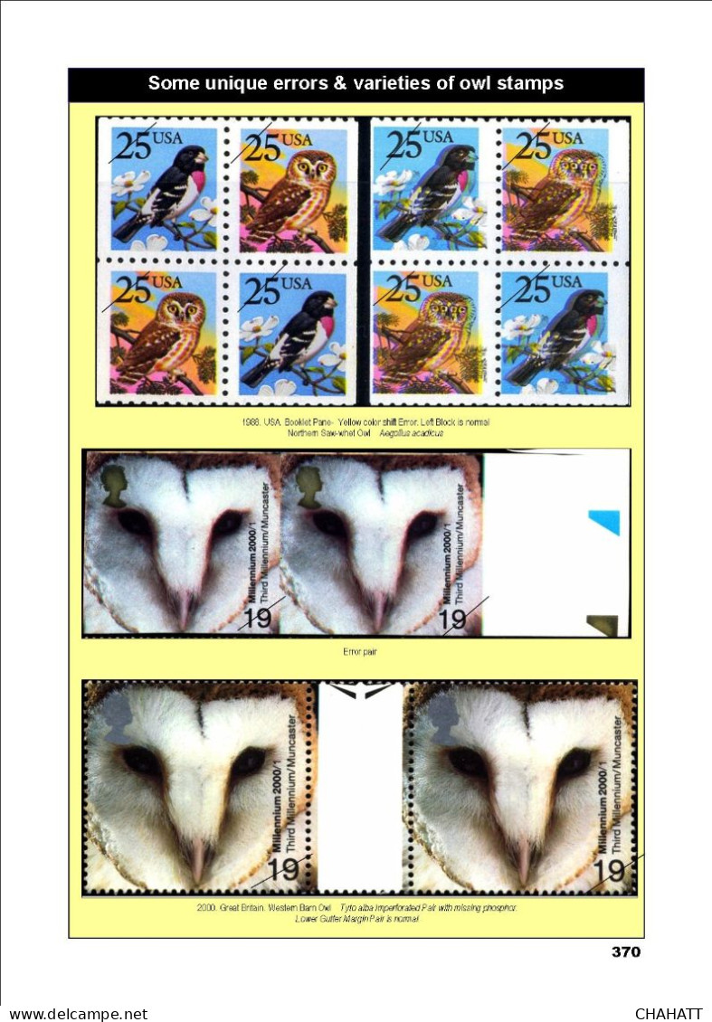 OWLS - RAPTORS- BIRDS OF PREY-"THE PARLIAMENT" - GALLERY OF OWLS ON STAMPS- EBOOK-PDF- DOWNLOADABLE-372 PAGES