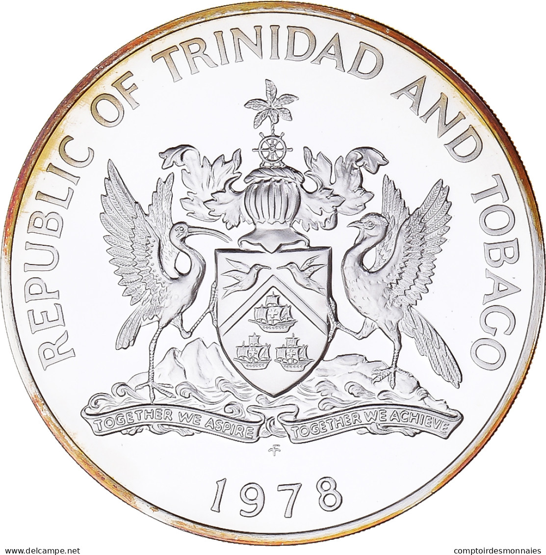 Monnaie, Trinité-et-Tobago, 10 Dollars, 1978, Franklin Mint, BE, FDC, Argent - Trinidad & Tobago