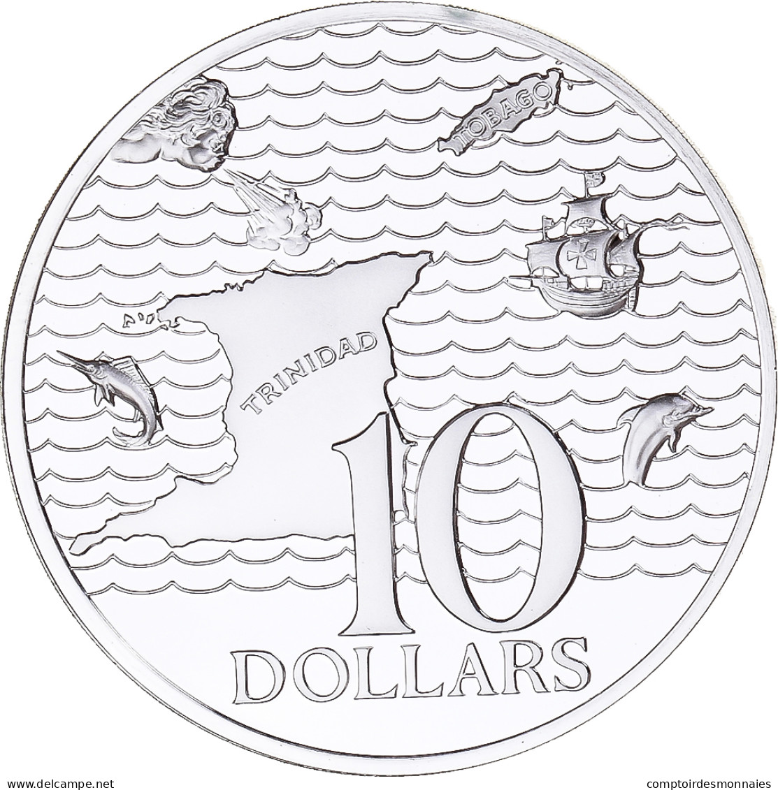 Monnaie, Trinité-et-Tobago, 10 Dollars, 1978, Franklin Mint, BE, FDC, Argent - Trinidad En Tobago