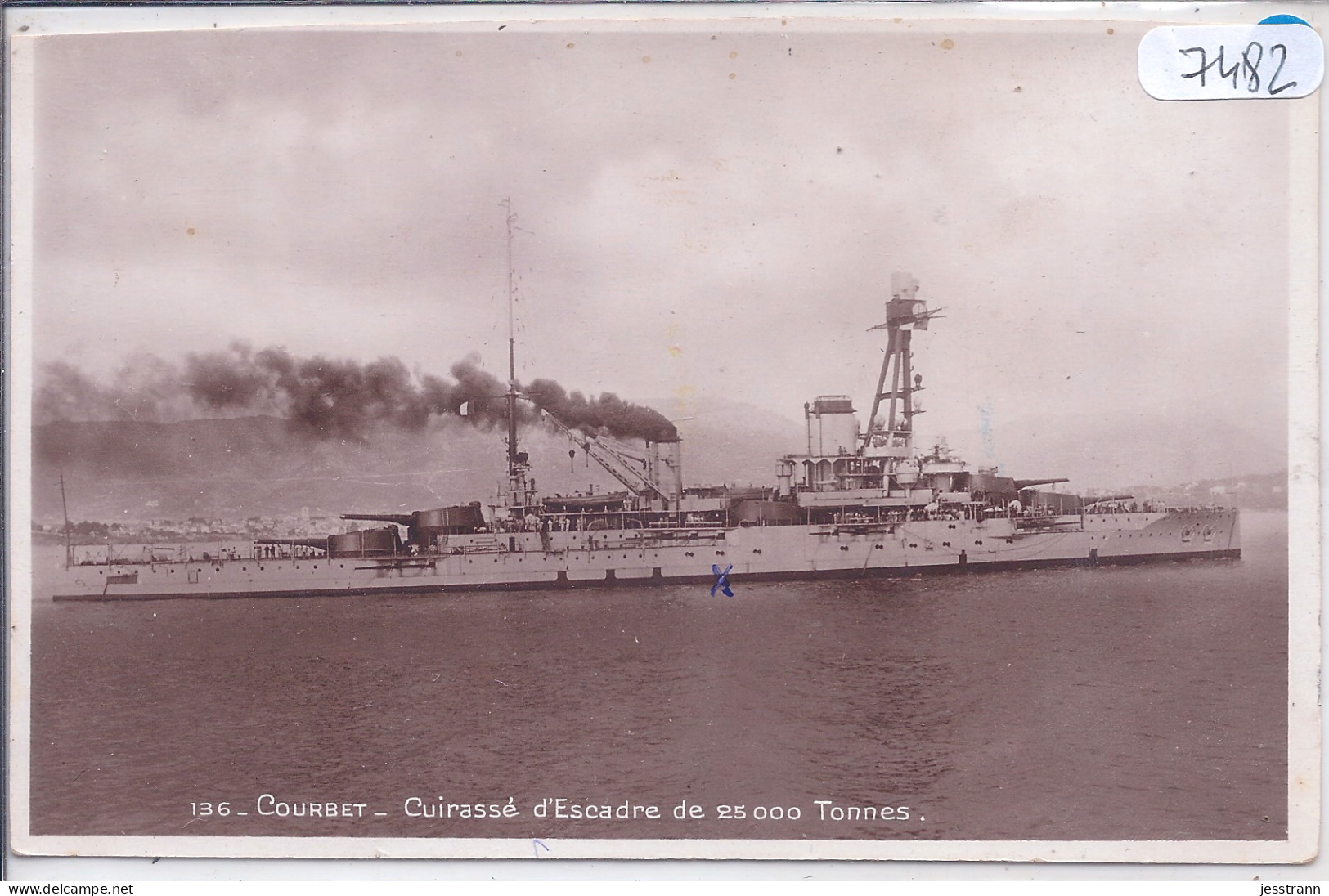 LE CUIRASSE D ESCADRE COURBET- JAUGEANT 25 000 TONNES - Guerra