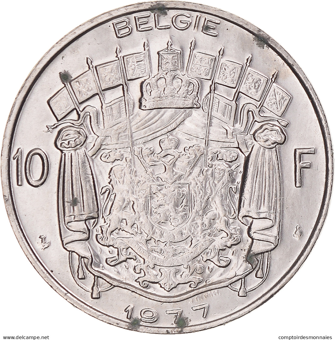 Monnaie, Belgique, 10 Francs, 10 Frank, 1977, Bruxelles, SPL, Nickel, KM:156.1 - 10 Francs